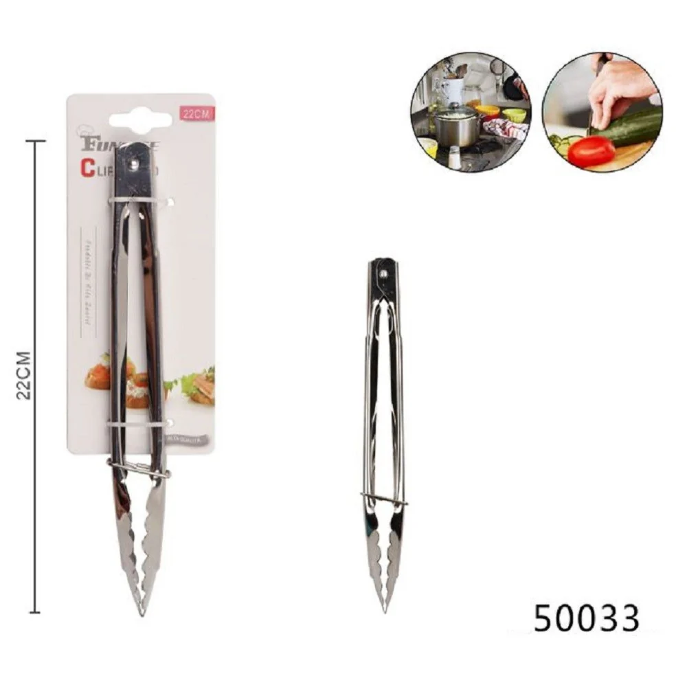 Pinza Clip Per Servire 9" 22cm Acciaio Cucina Per Carne Insalata Pesce 50033