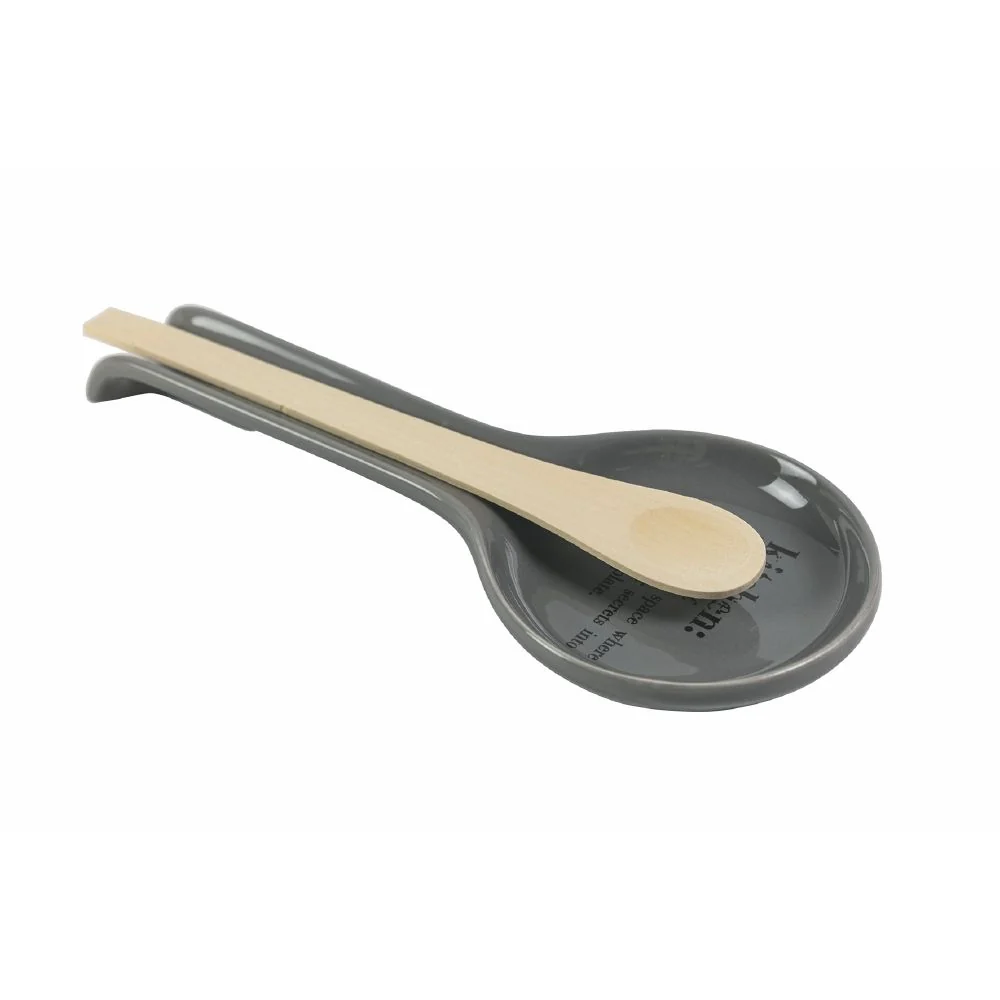 Poggiamestolo "kitchen" 27,8x12,4x3,5 cm Ceramica VdE Tivoli 1996 Grigio
