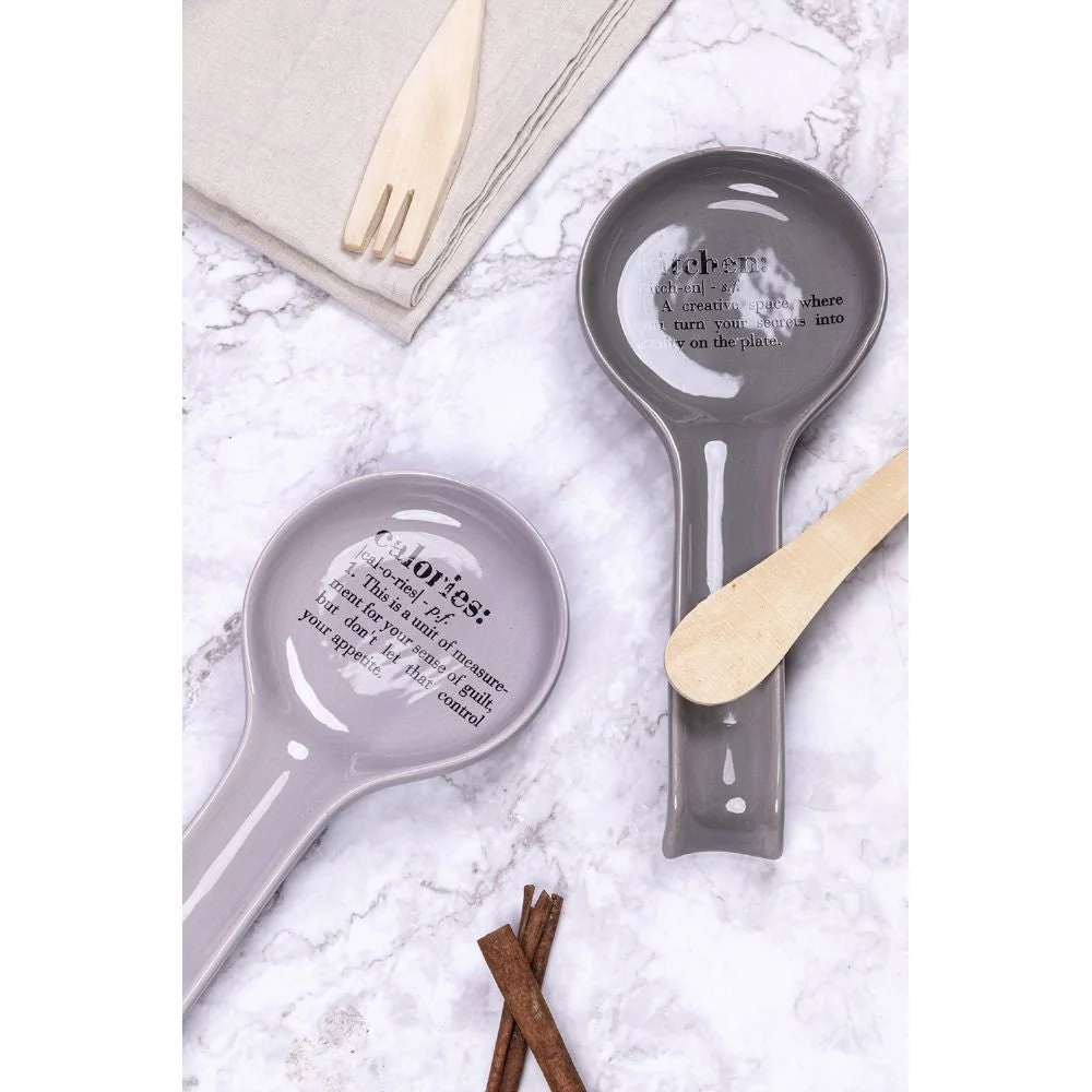 Poggiamestolo "kitchen" 27,8x12,4x3,5 cm Ceramica VdE Tivoli 1996 Grigio