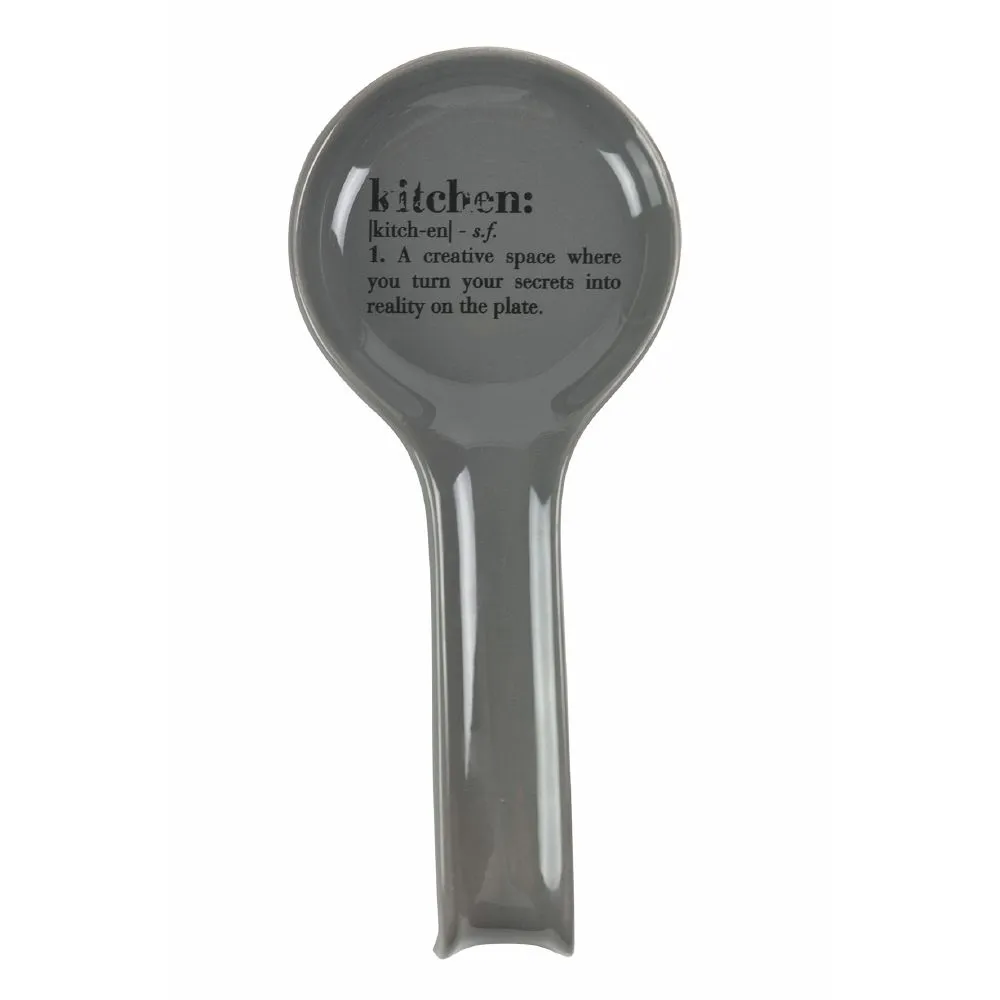 Poggiamestolo "kitchen" 27,8x12,4x3,5 cm Ceramica VdE Tivoli 1996 Grigio