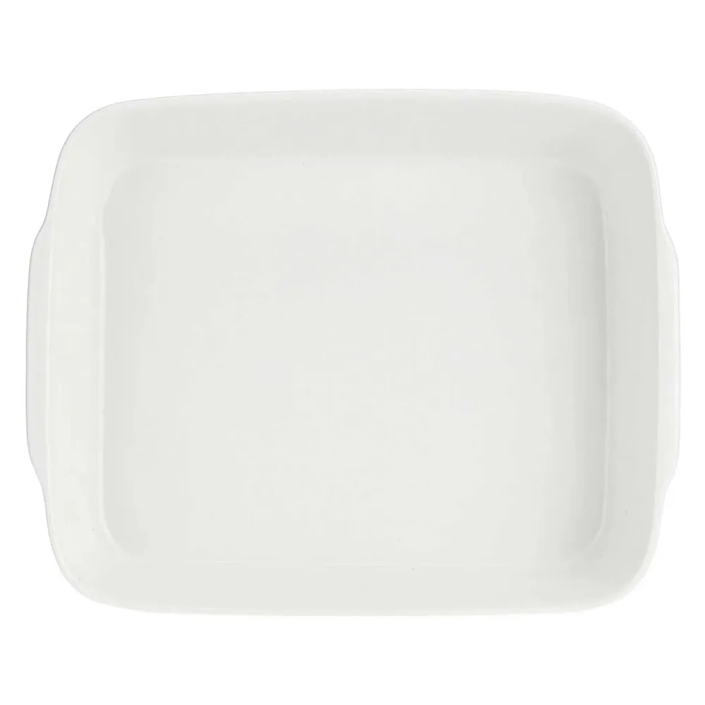LA PORCELLANA BIANCA Anghiari Teglia Rettangolare Stondata 24x30cm Bianco