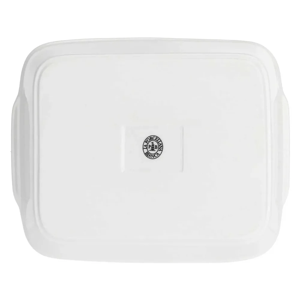LA PORCELLANA BIANCA Anghiari Teglia Rettangolare Stondata 24x30cm Bianco