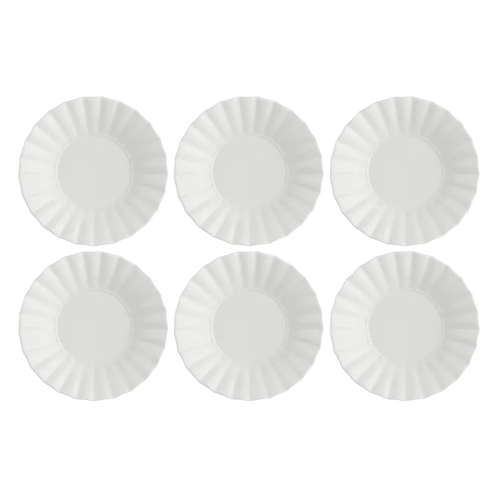 LA PORCELLANA BIANCA Ducale Piatto Fondo Set 6 Pezzi 22cm Bianco