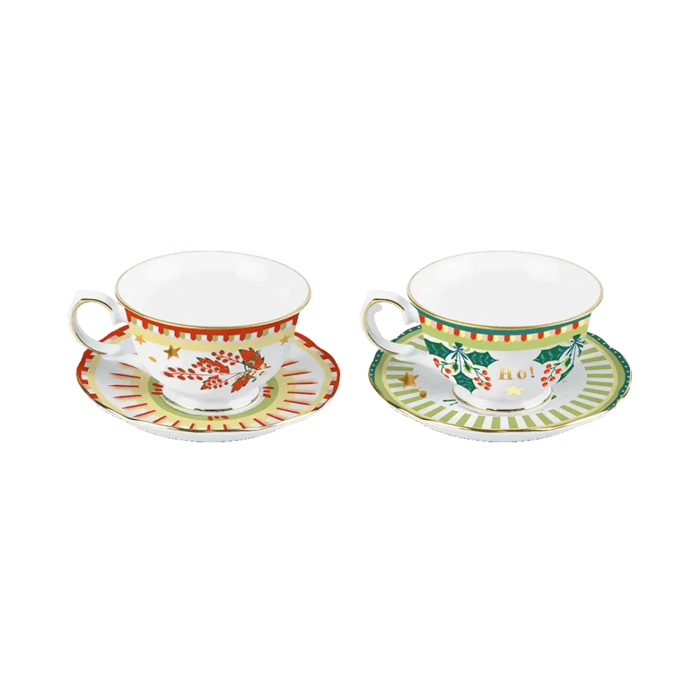 Set 2 Tazzine Té - Mamma Mia Xmas Porcellana