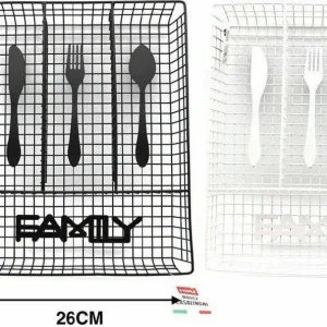 Porta Posate Da Cassetto Metallo 4 Scomparti 33 X 26 Cm Colorato Cucina Casa