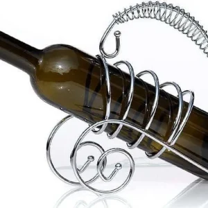 Portabottiglia Porta Bottiglia Vino Metallo Cromato Supporto Design