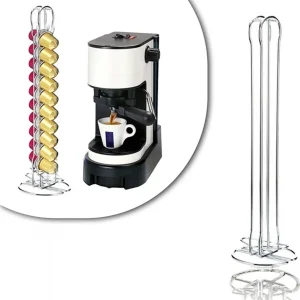 Portacapsule Colonne Metallo 36 Posti Dispenser Moderno Arredo Cucina Stand