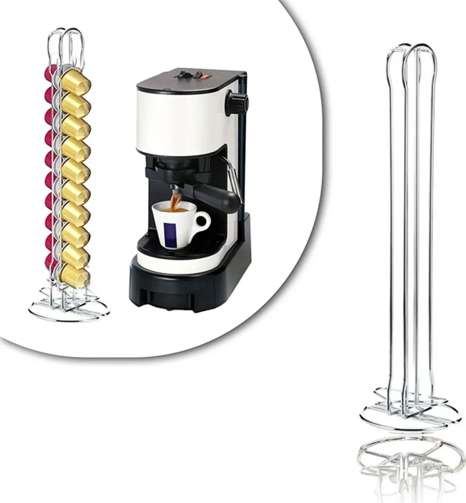 Portacapsule Colonne Metallo 36 Posti Dispenser Moderno Arredo Cucina Stand