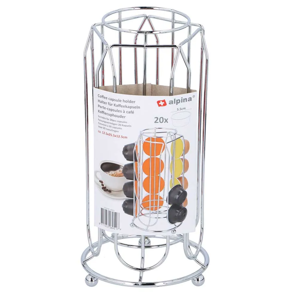 Portacapsule Porta Cialde Capsule Caffe Dispenser Metallo 20 Posti Dolcegusto