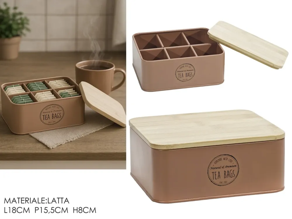 Portatisane latta 6 scomparti 18x15,5xh7cm pesco