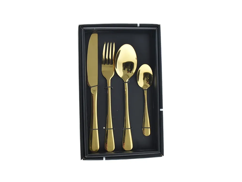 Posate acciaio 24 pezzi oro