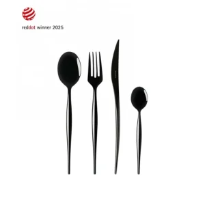 Posate Bugatti Natura Black Diamond – Set 24 pezzi Acciaio Inox PVD Lucido.