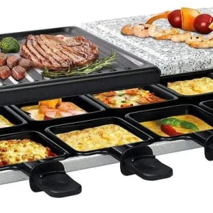 Raclette Grill Multifunzione 3 1 Elettrica 1200W Pietra Naturale
