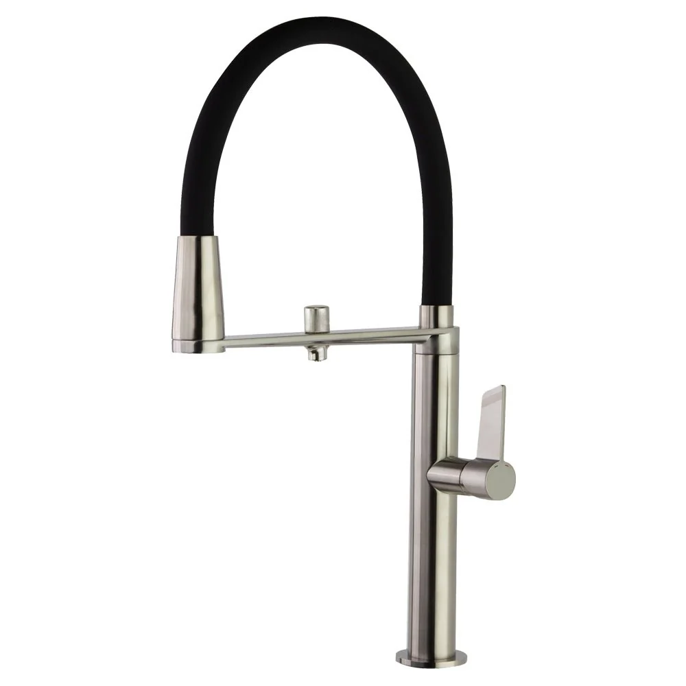 Ramon Soler - Rubinetto da cucina professionale monocomando Pure Water con circuito per acqua purificata nichel spazzolato