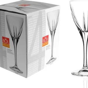 RCR Fusion Calici Acqua, Vetro, Trasparente, Confezione da 4 Pezzi, 25 cl
