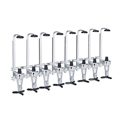 Relaxdays Spillatore da Parete, Bar Butler per 8 Bottiglie, Dosatore Professionale da 3 cl, HLP 73x36x11 cm, Argento
