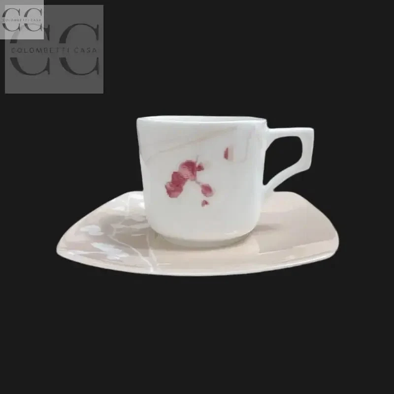 Set 6 tazzine da caffè Vela naïf rose porcellana Richard Ginori