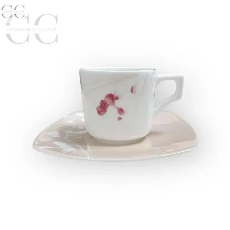 Set 6 tazzine da caffè Vela naïf rose porcellana Richard Ginori