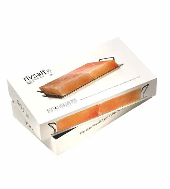 RIVSALT 2 Pietre di Sale Rosa Dell'Himalaya con Base Acciaio