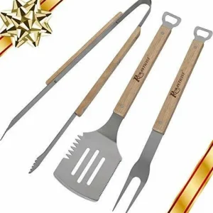Romanticist 3pcs Accessori Barbecue Acciaio Inox Set di Attrezzi per...