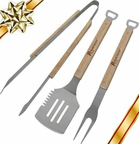Romanticist 3pcs Accessori Barbecue Acciaio Inox Set di Attrezzi per...