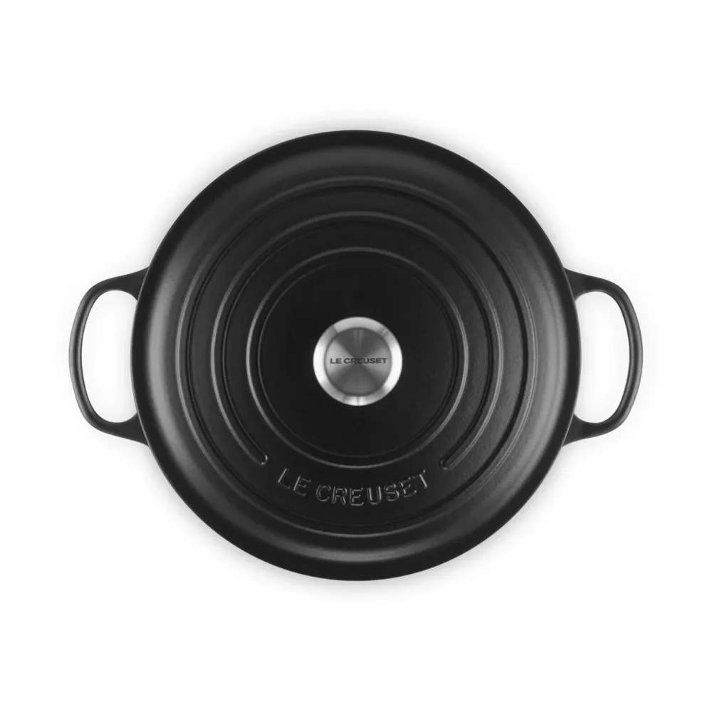 Rostiera ghisa Le Creuset Pan Signature, Ø 28 cm, nera