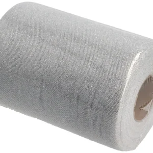 Rotolo tulle argentato con glitter 12,5 cm x 50 mt - Baratti