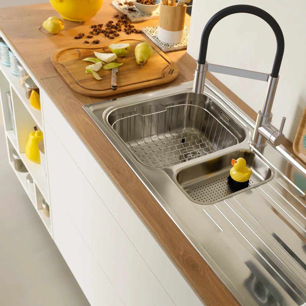 Rubinetto cucina Lina Semi-Pro Cromo/nero Allungabile Franke 115.0626.085