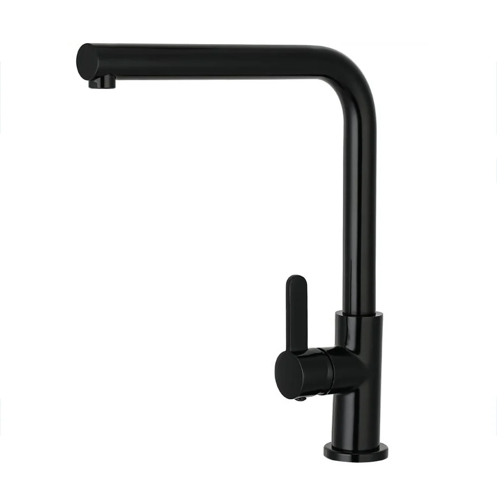 Rubinetto cucina nero miscelatore orientabile monocomando canna alta