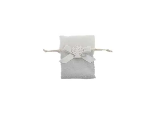 Sacchetto glitter argento 8x10cm 52464