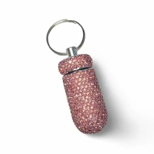 Scatola di conservazione per capsule – Scatola per pillole alluminio con strass rosa