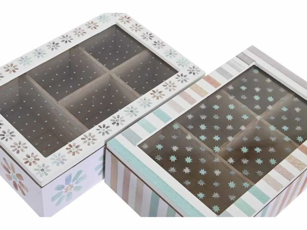 SCATOLA INFUSIONI MDF CRISTALLO 23X15X7cm 2 assortimenti