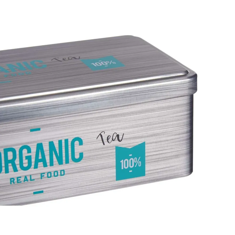 Scatola per Infusioni Organic Tea Grigio Latta (11 x 7,1 x 18 cm) (24 Unità)
