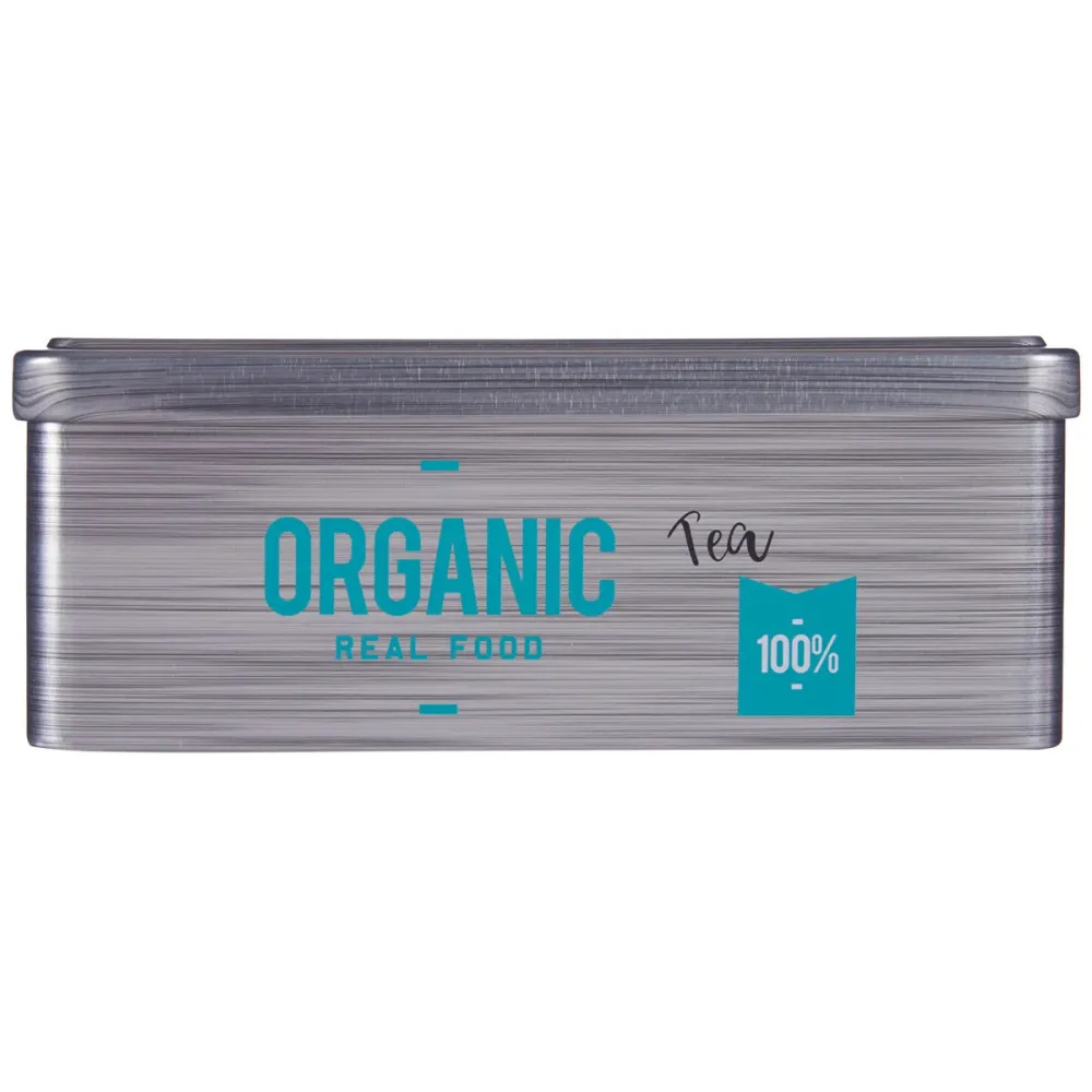 Scatola per Infusioni Organic Tea Grigio Latta (11 x 7,1 x 18 cm) (24 Unità)