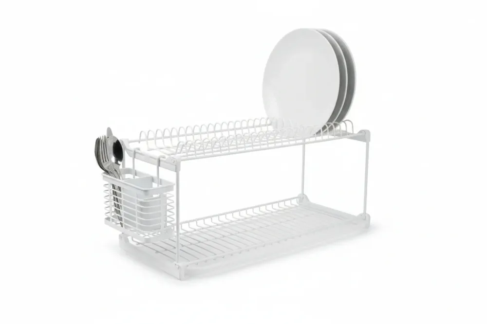 Scolapiatti Plastificato Bianco Cm.76