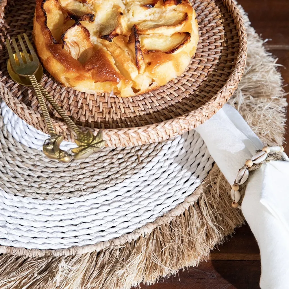 SEAGRASS RAFFIA Tovaglietta Bianco-Naturale