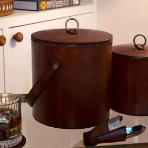 Secchiello per il ghiaccio grande pelle con coperchio