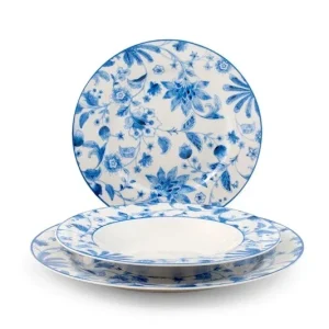 Servizio 18 pezzi tavola blue arbor new bone china decoratoH&H