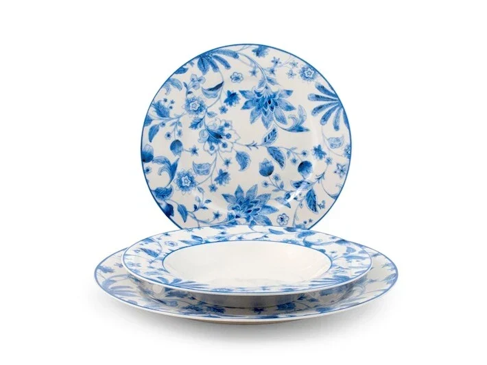 Servizio 18 pezzi tavola blue arbor new bone china decoratoH&H