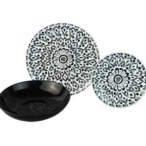 Servizio piatti black 18pz 54745