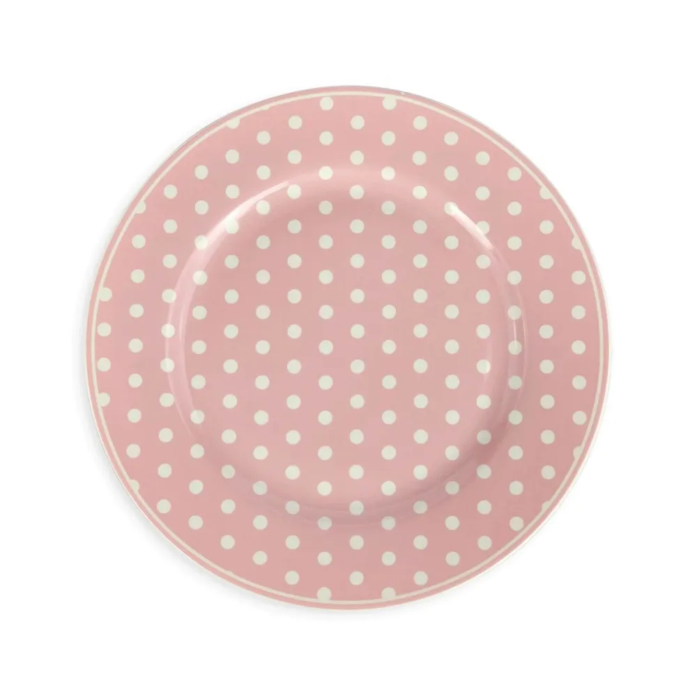Servizio piatti da dessert Isabelle Rose pois Shabby chic porcellana 6pz 5096