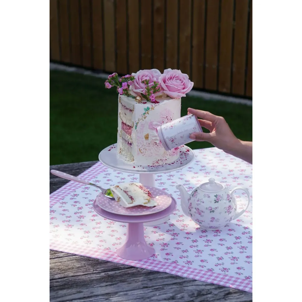 Servizio piatti da dessert Isabelle Rose pois Shabby chic porcellana 6pz 5096