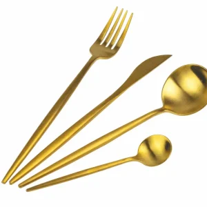 Servizio Set di Posate 24 Pezzi Acciaio Oro Opaco Villa d'Este Home Tivoli Preciosa