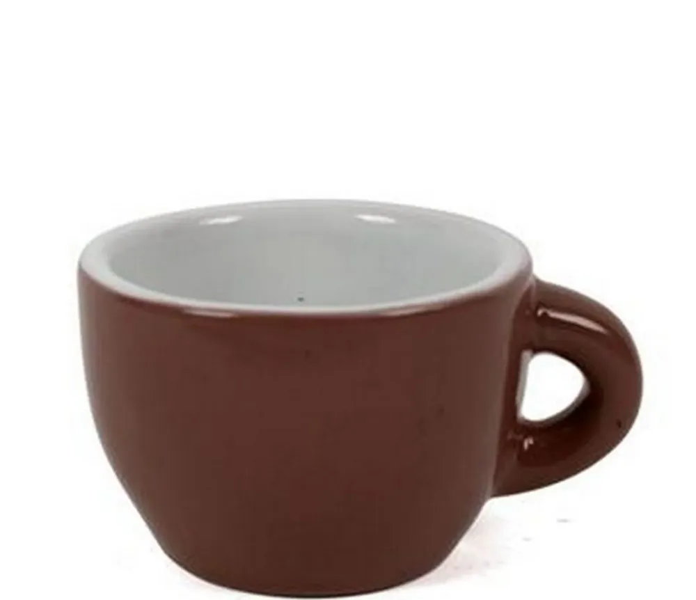Servizio Set 6 Tazzine Da Caffe Tazzina Bassa Ceramica Marrone Da Cucina