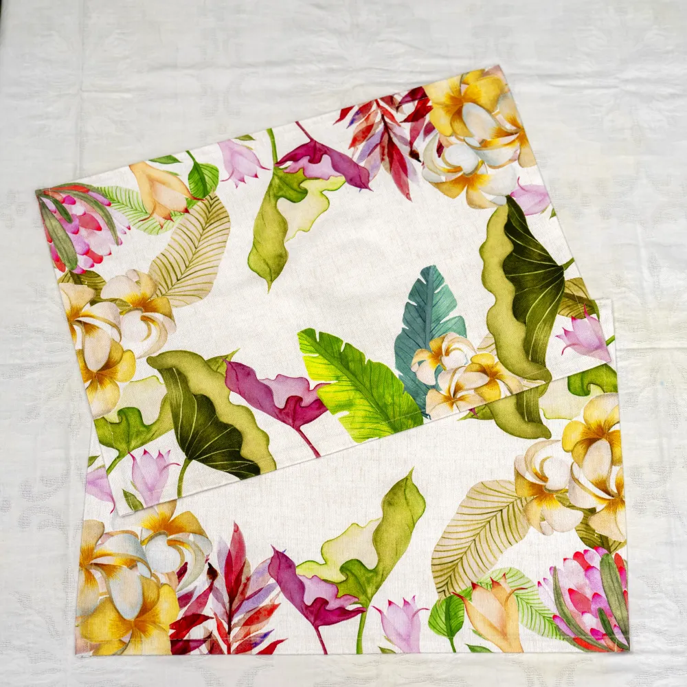 Set 2 Americani Puro Cotone - Foresta Tropicale