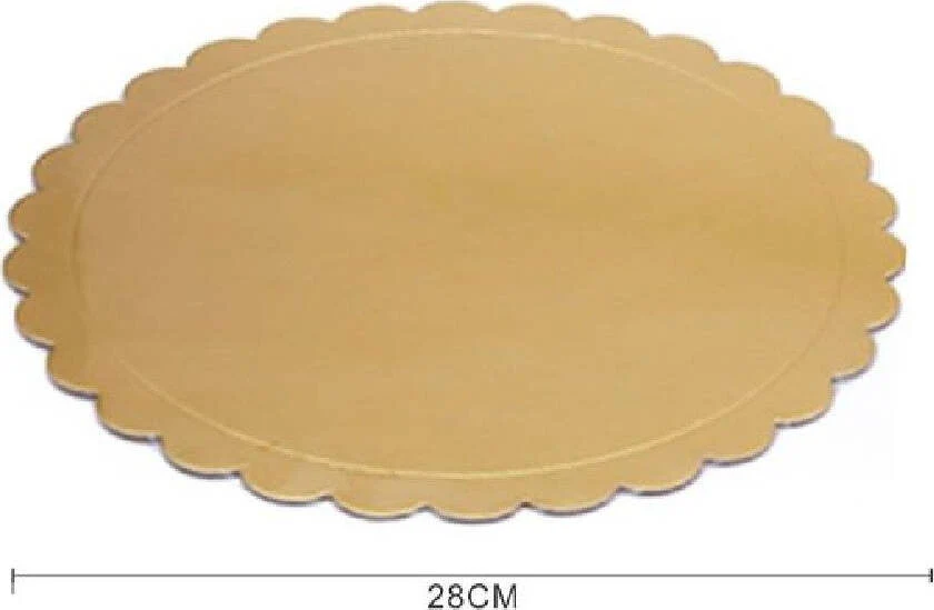 Set 2 Pz Base Per Torta Rotonda Piatto Sottotorta Dorato 28cm Con Bordino 31163