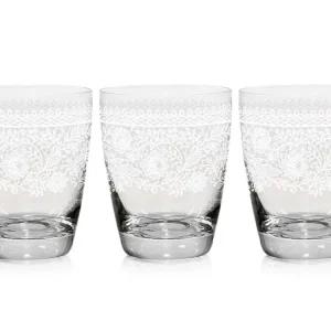 Set di 3 bicchieri da acqua 300cc decorazione sarah