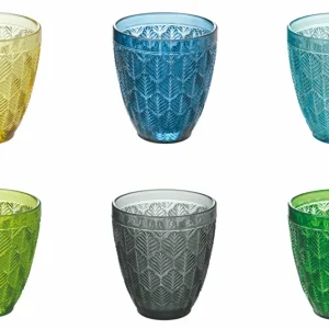 Set 6 Bicchieri Acqua Vetro 300 ml Villa d'Este Home Tivoli Bali Leaf
