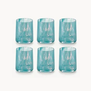 Set 6 bicchieri acqua vetro decorato Thalia
