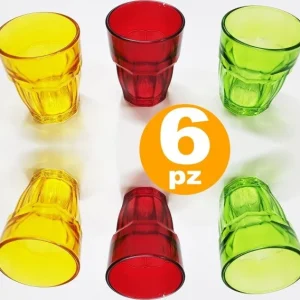 Set 6 Bicchieri Costa Sweet Colorati Vetro Bevanda Caffe Liquore Chupitos Shot